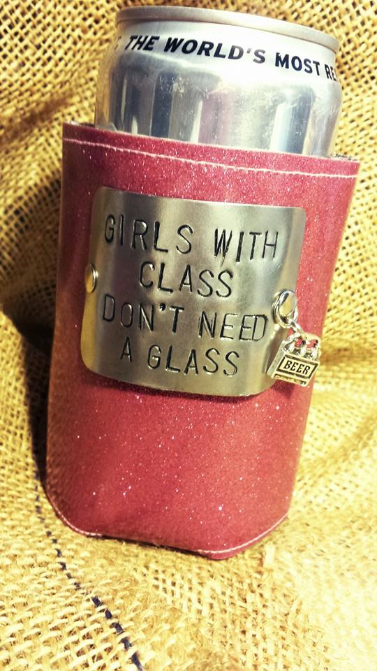 Design Your Own Pink Sparkle Koozie