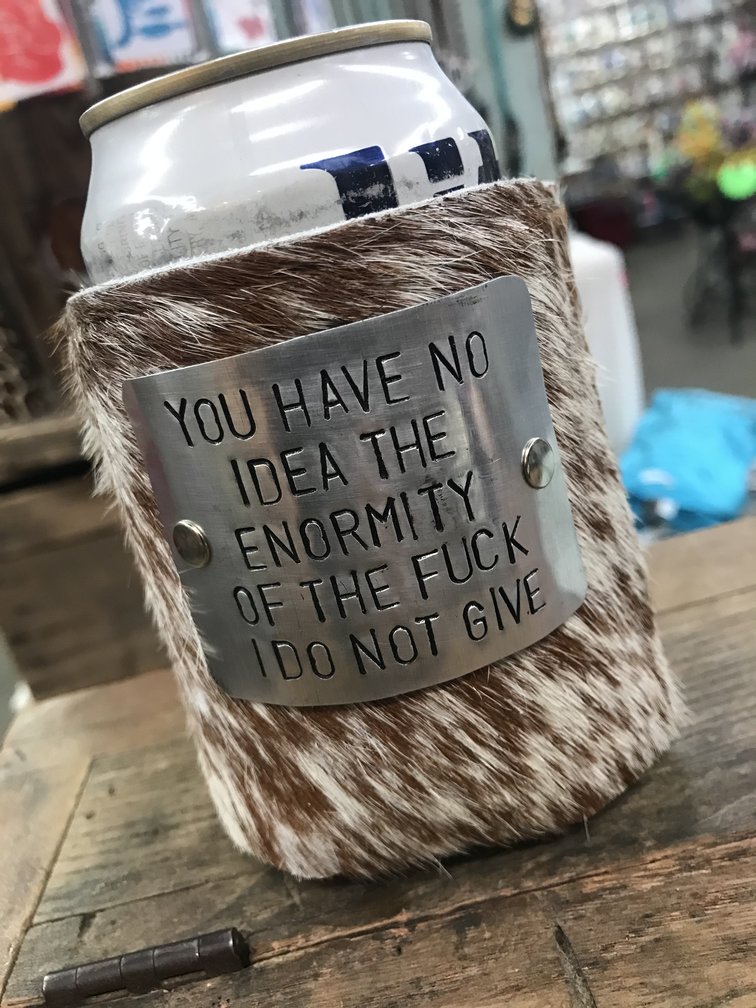 Deign Your Own Brown&White Cowhide Koozie