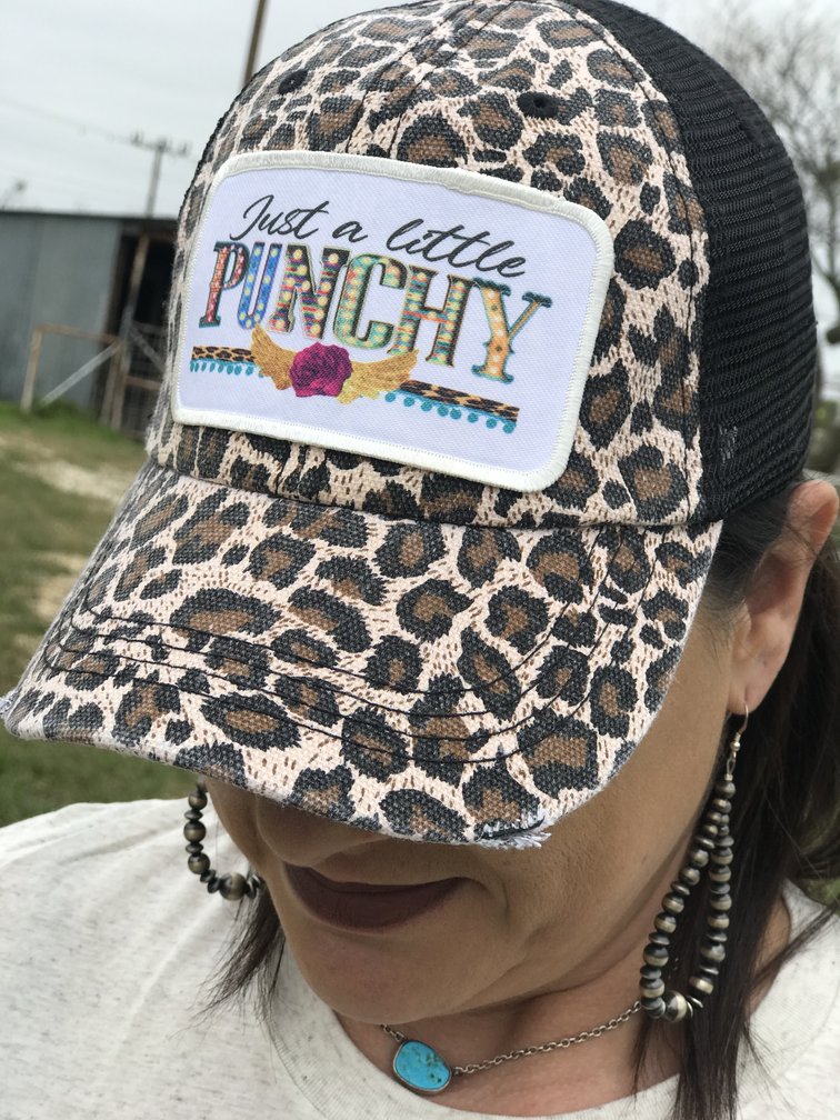 Create Your Own Distressed Black Leopard Trucker Hat