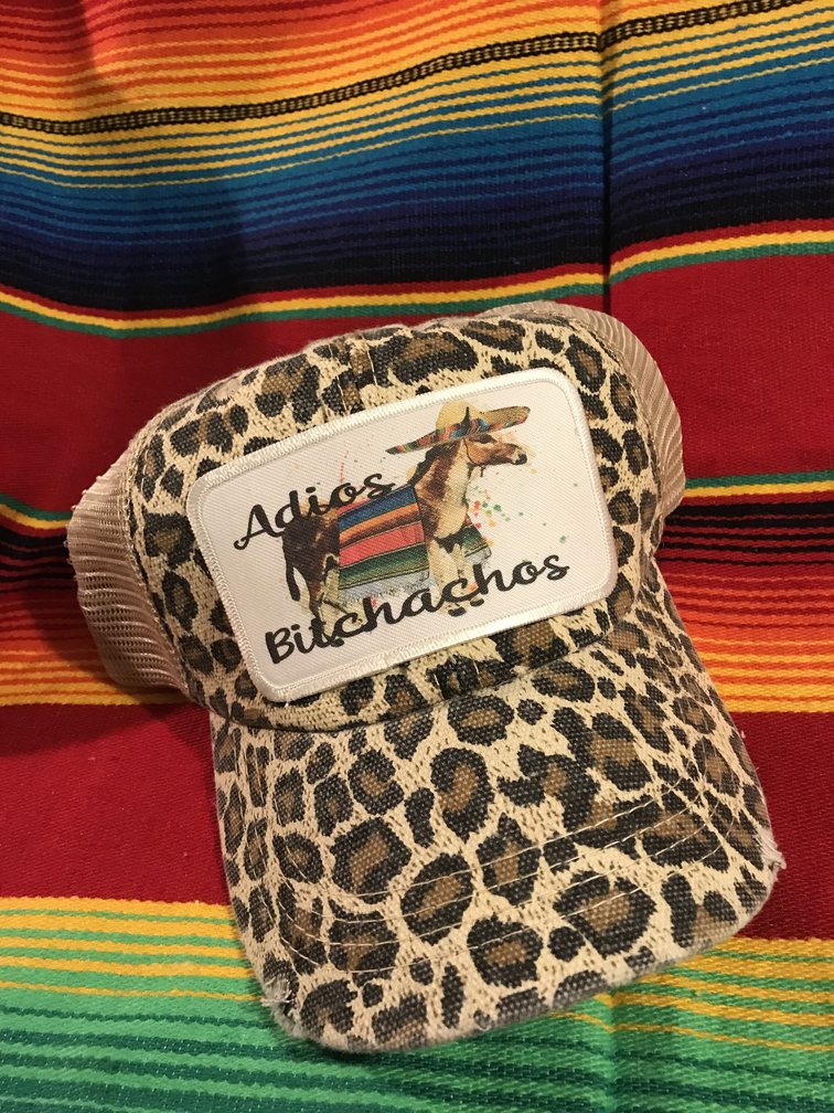 Create Your Own Distressed Tan Leopard Trucker Hat